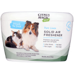 Utilisation près de la litière avec Citrus Magic, odeurs neutralisées et air frais.
