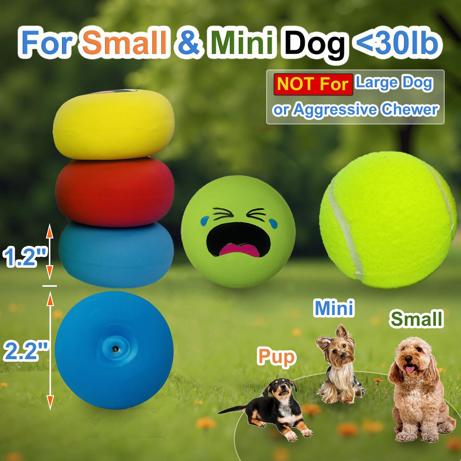 UTOMING: boule en latex petit chien, facile à nettoyer après les jeux.