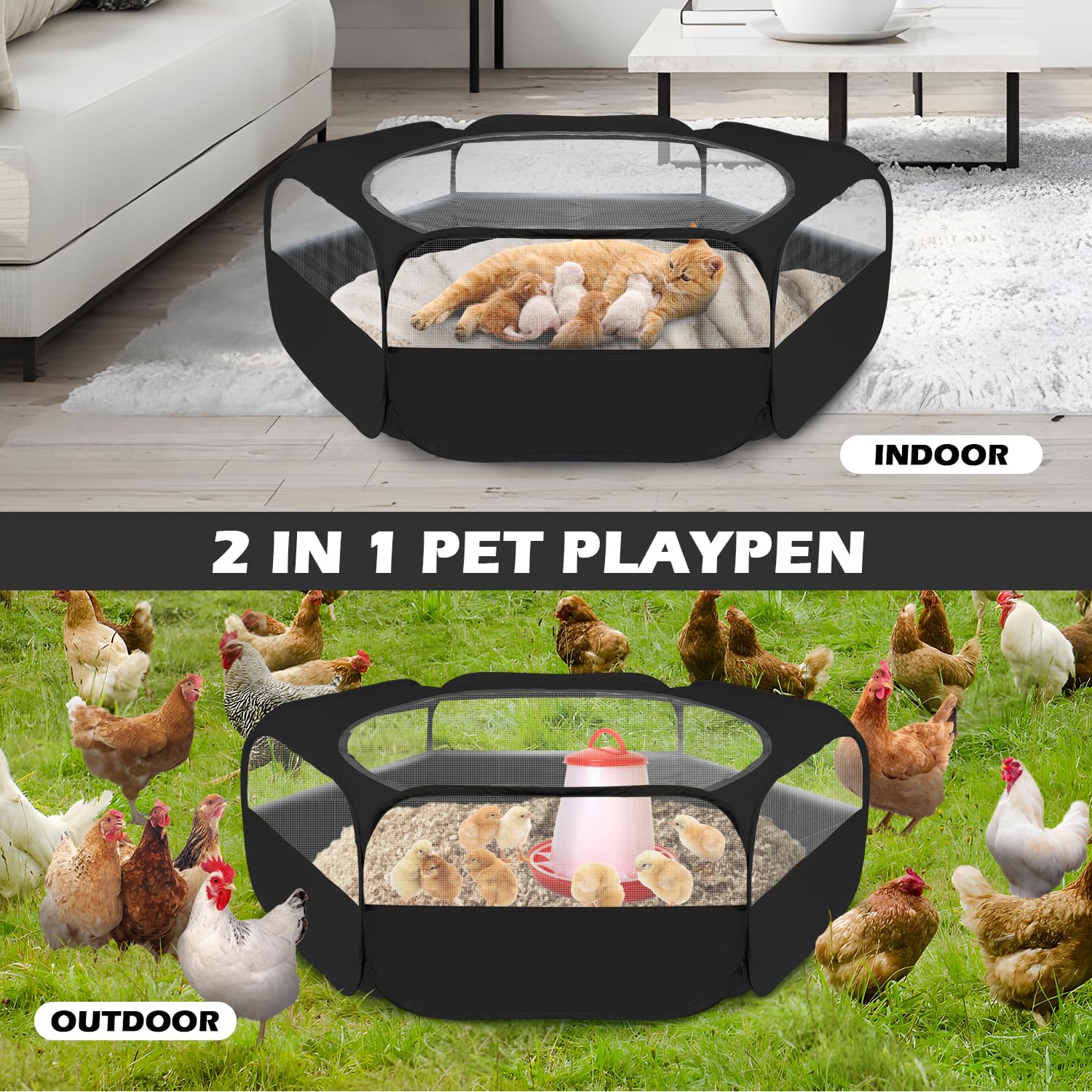 Cage d’exercice portable UWE, idéal pour sorties en plein air avec vos petits animaux.
