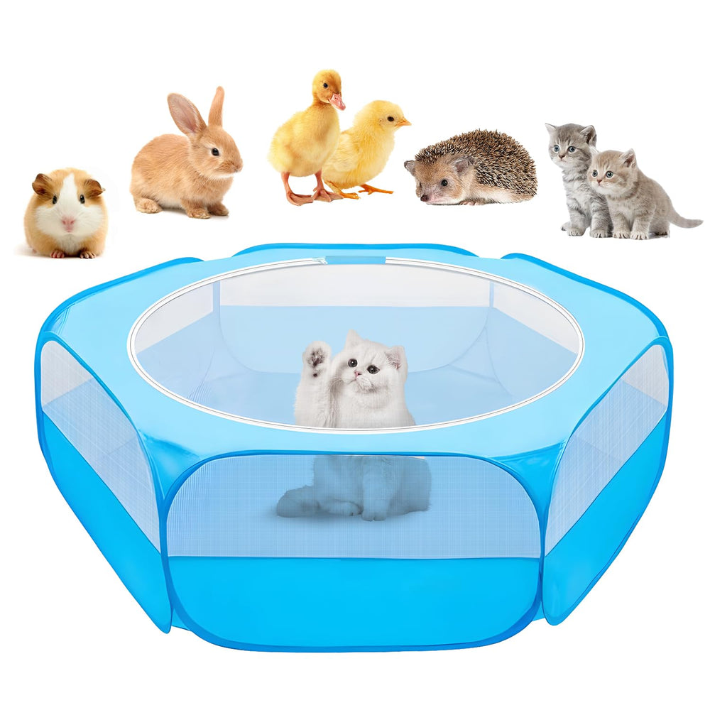 Parc UWE bleu avec couverture, parfait pour jeux et repos.
