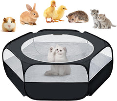 UWE Playpen pour petits animaux avec couvercle supérieur, sécurité et observation facilitées.