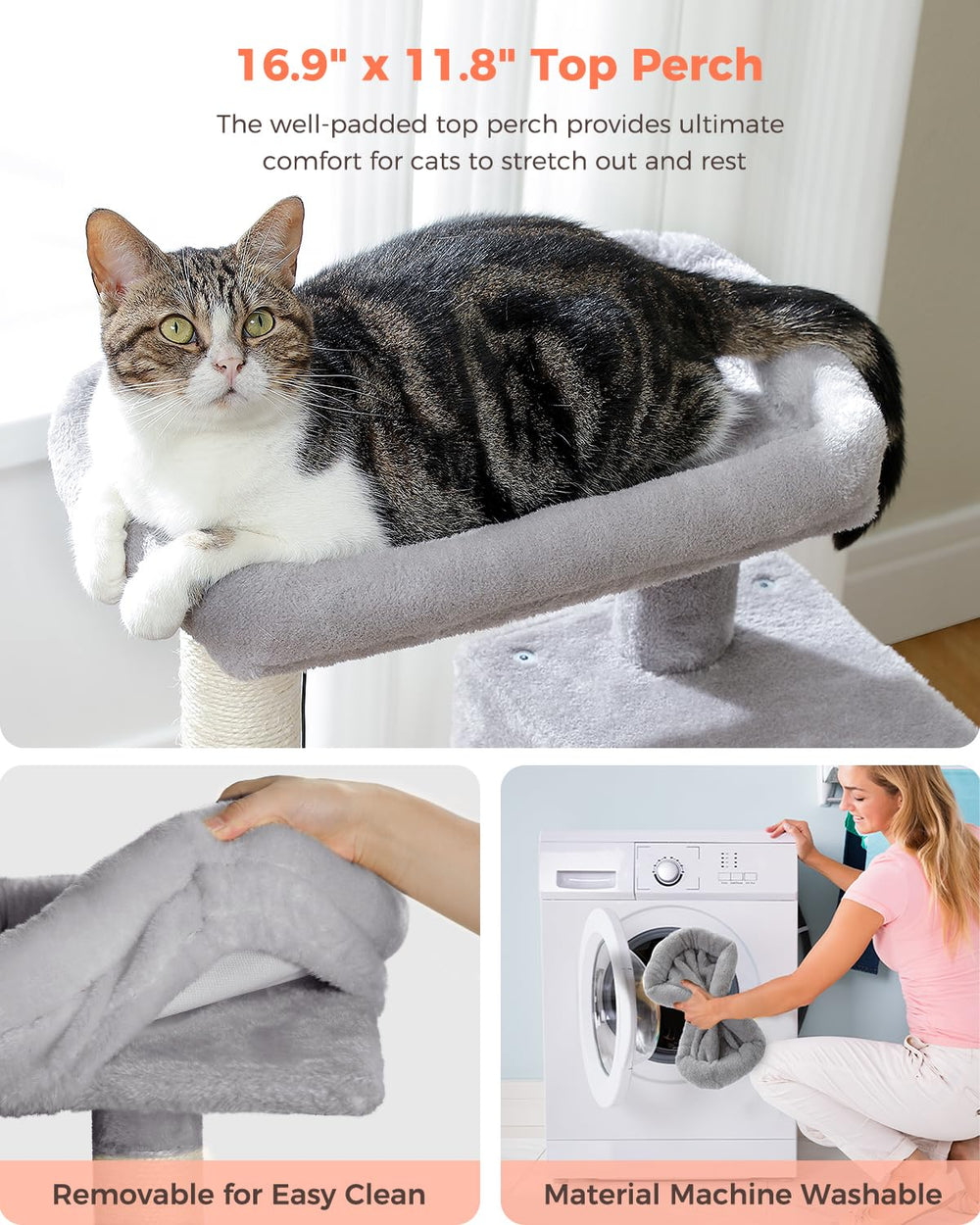 UYMI Arbre à chat 32 pouces idéal pour maisons avec 2-3 chats.
