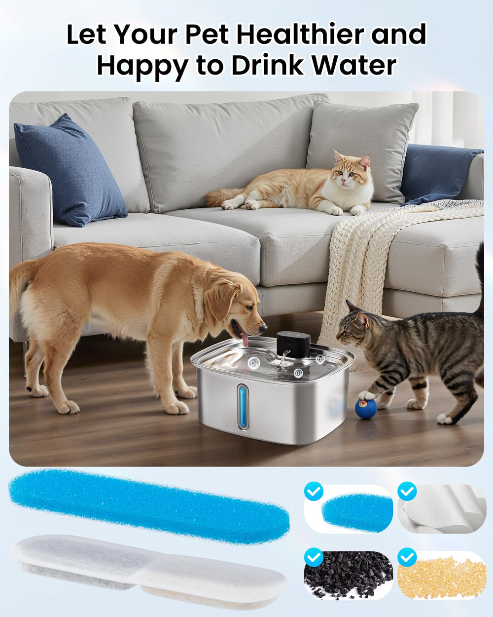 Vacqueen 8 filtres inclus pour eau propre au quotidien.