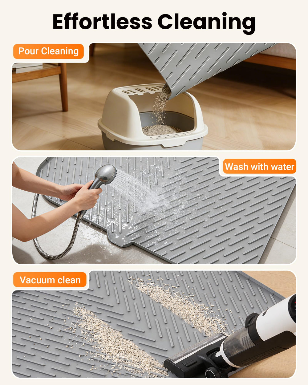 Vacqueen tapis-roulable, facile à ranger après usage.
