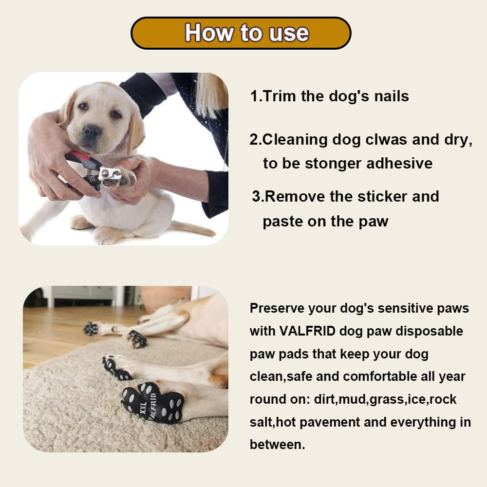 VALFRID adhesifs-pattes-chien-antiderapants garantissant une stabilite.