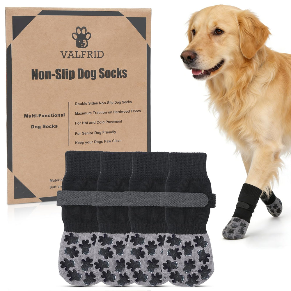 VALFRID chaussettes chien antidérapantes double grip pour traction fiable
