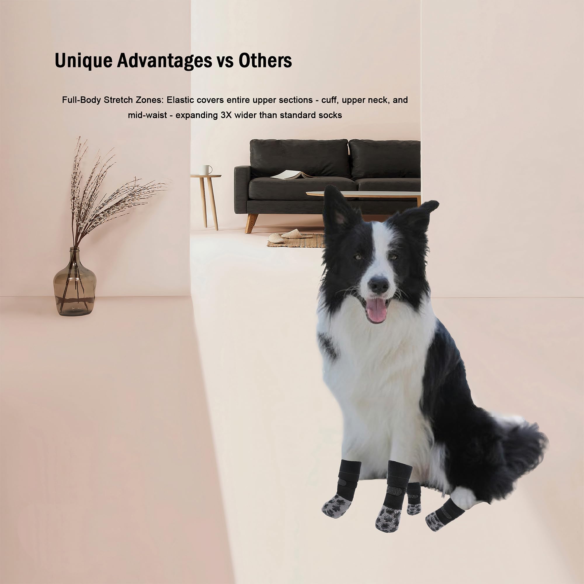 VALFRID chaussettes chien guide taille patte pour ajustement précis