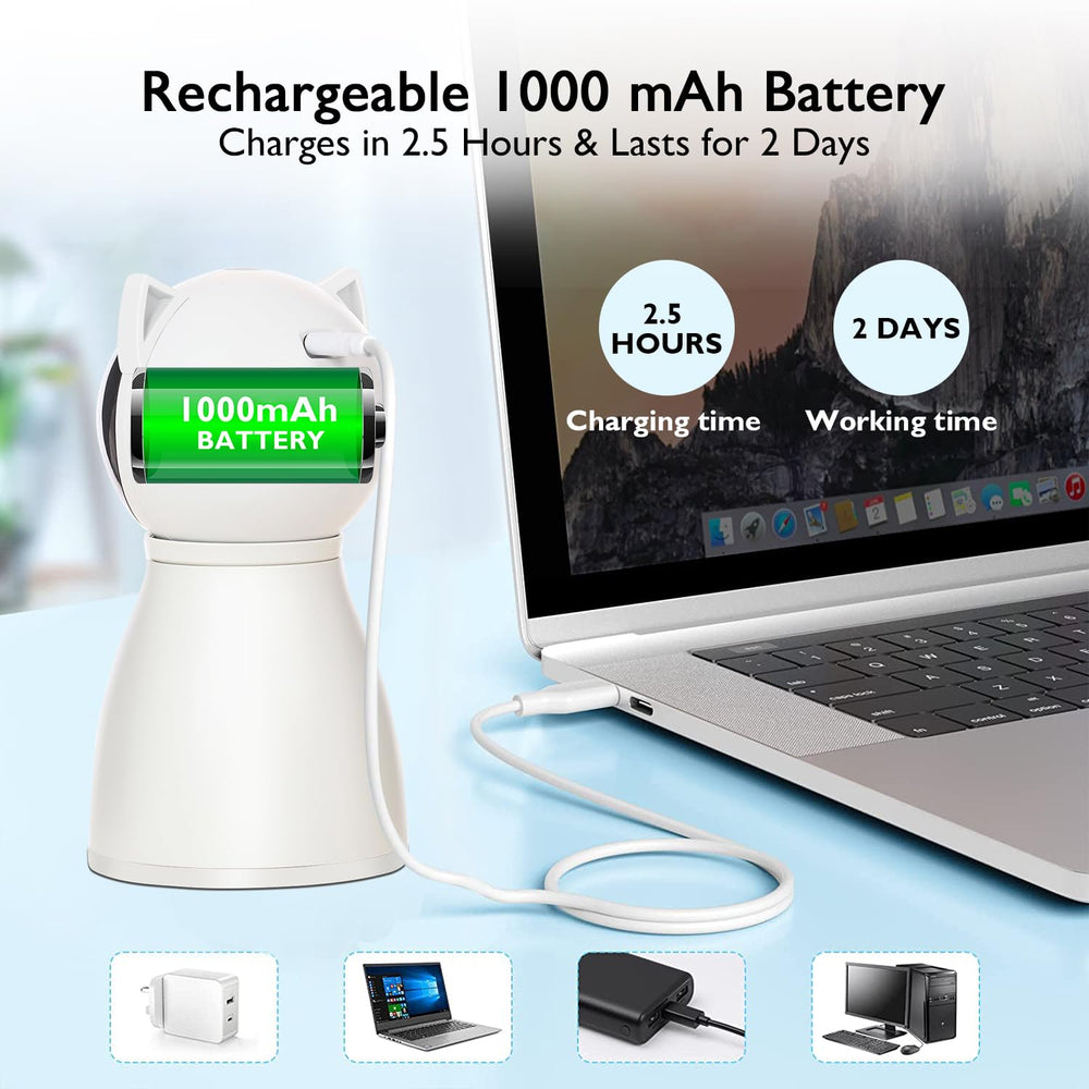 Valonii Chat Laser Batterie Rechargeable: autonomie pratique pour sessions prolongées sans recharges fréquentes.