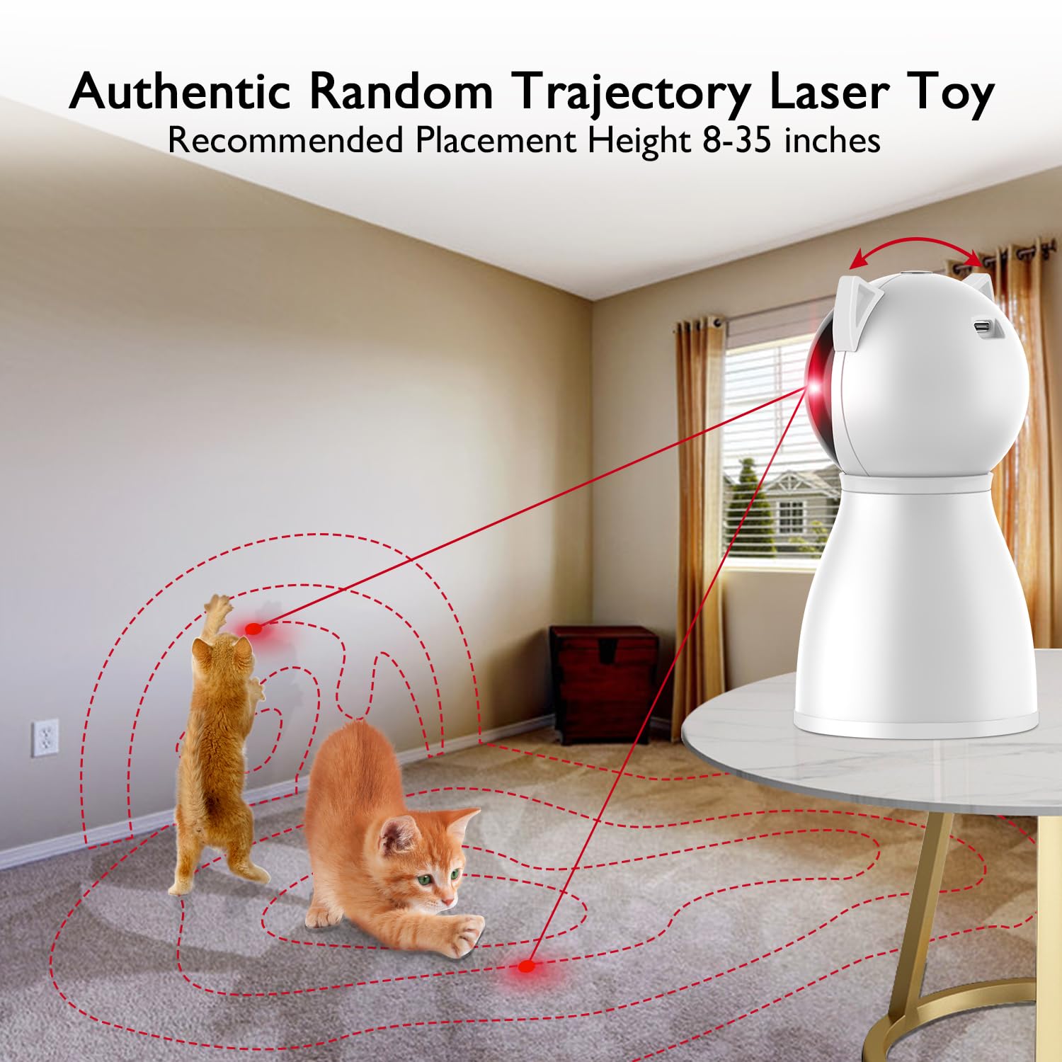 Valonii Chat Laser Double Moteurs: mouvement dynamique pour plus d'amusement chez votre chat.