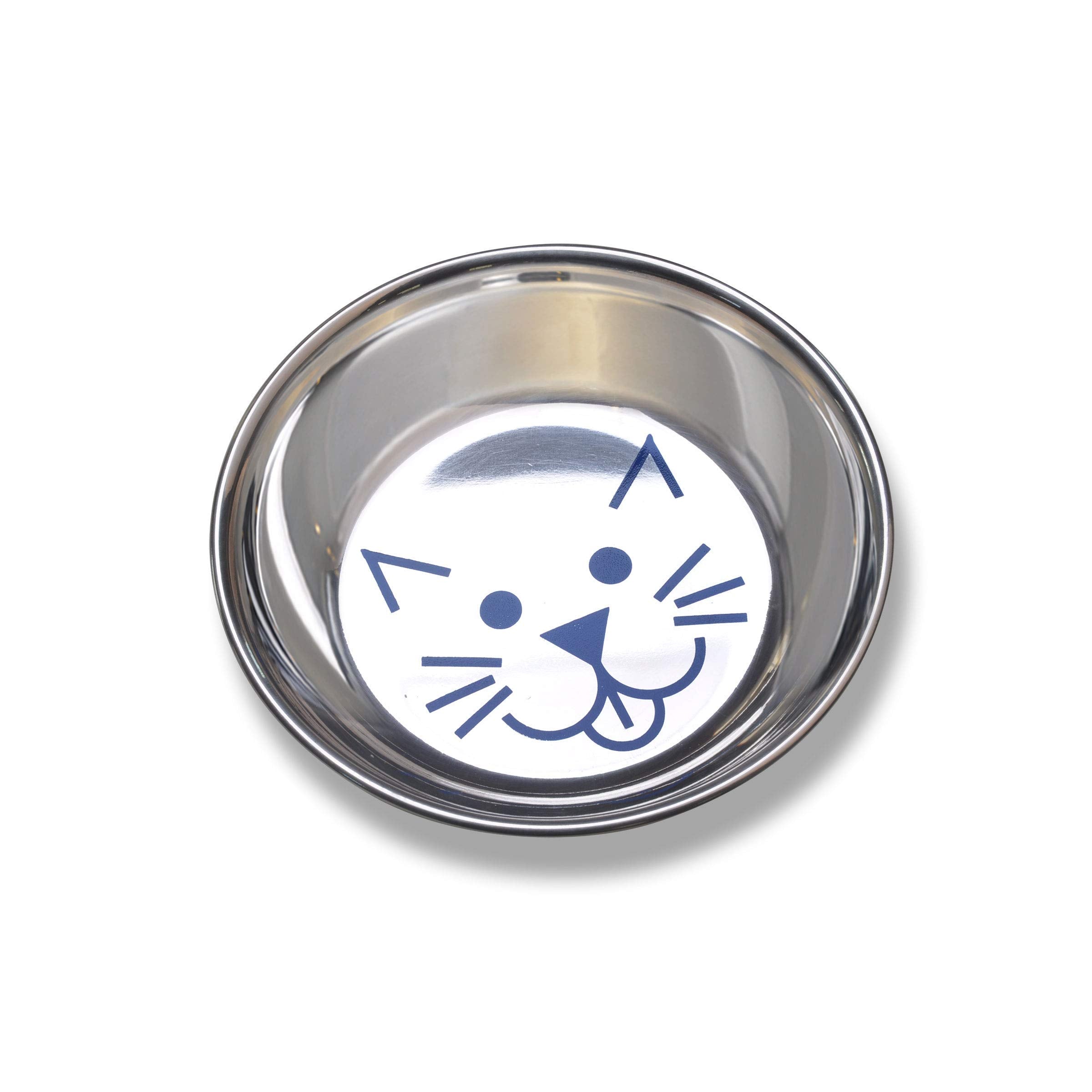 Bol Van Ness en inoxydable peu profond pour chats, pratique et hygiénique.