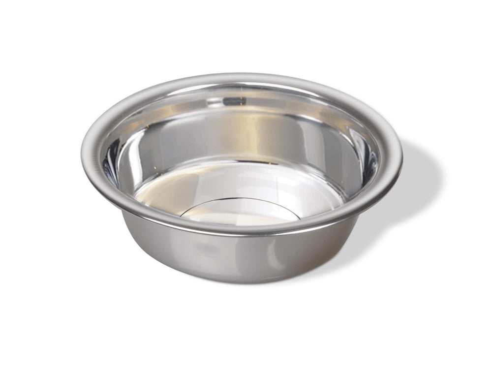 Bol Van Ness en inox, intérieur brillant, idéal pour nourriture ou eau en grande quantité.