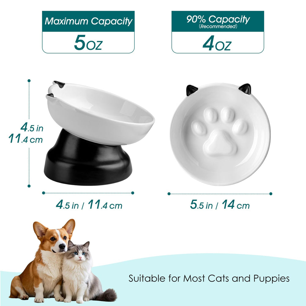 Bol chat en céramique noir de Vancasso, durable et sûr pour aliments humides et secs.