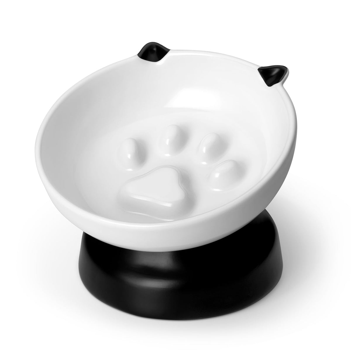 Bol chat Vancasso à alimentation lente, surélevé, favorise une posture naturelle pendant le repas.