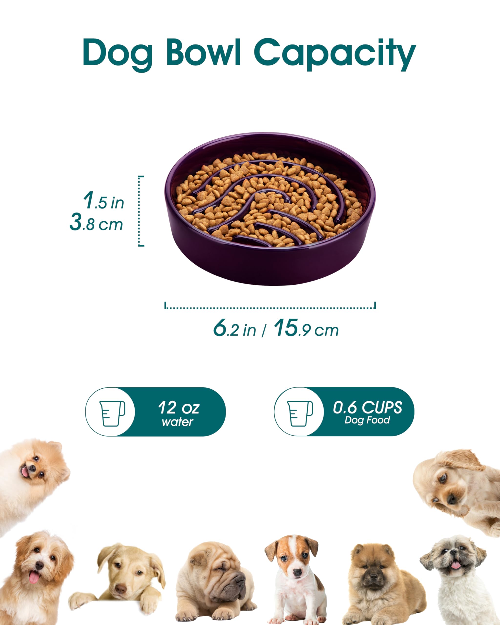Bol chien céramique base stable Vancasso évite les renversements.