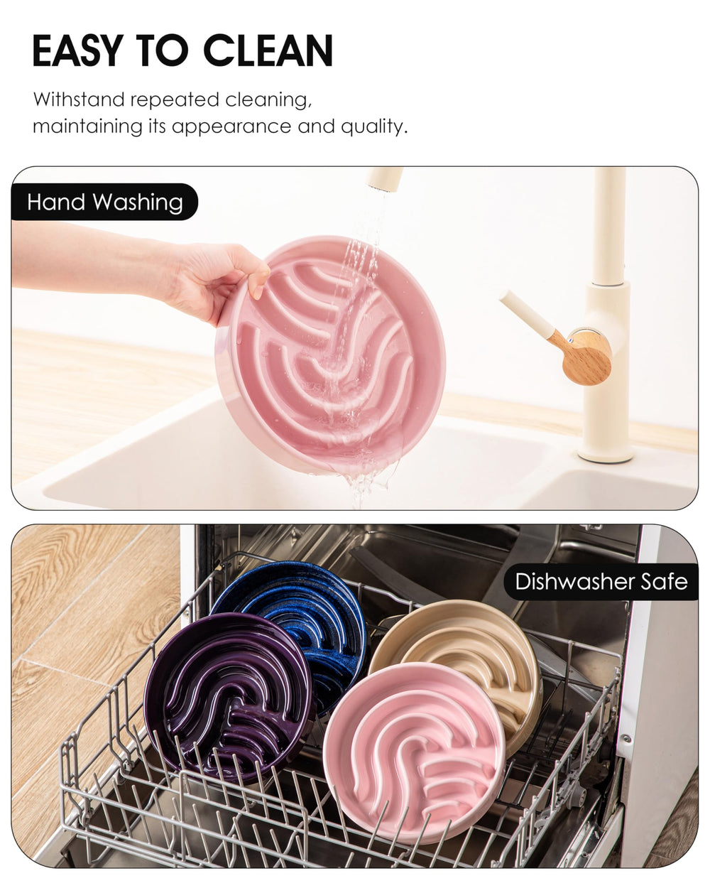 Bol vancasso rose, design puzzle favorisant l’alimentation contrôlée.