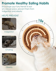 Bol lent vancasso avec design labyrinthe intérieur favorisant stimulation mentale lors des repas.