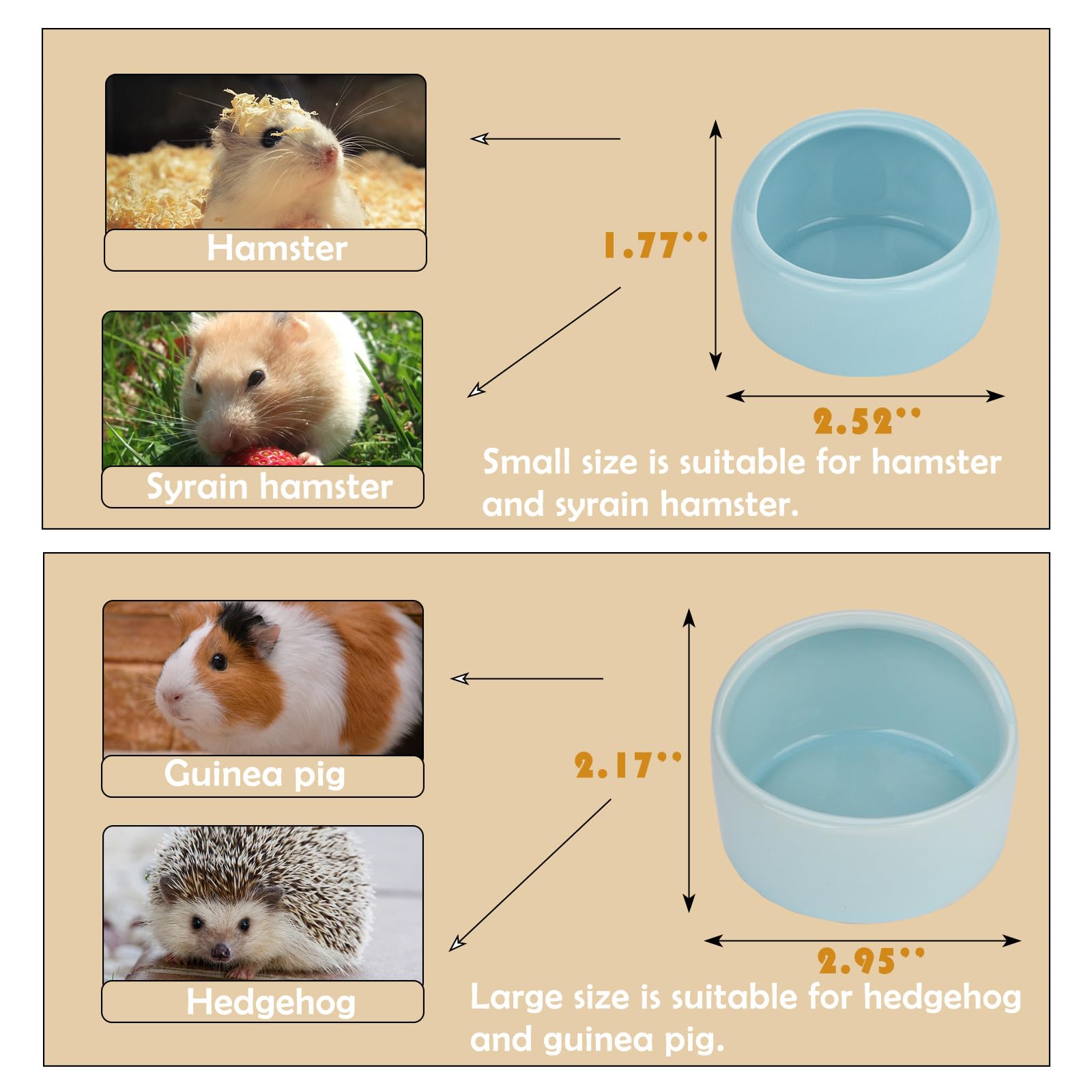 Gammelle VanEnjoy en céramique bleu pour hamster, accès facile et portion mesurée