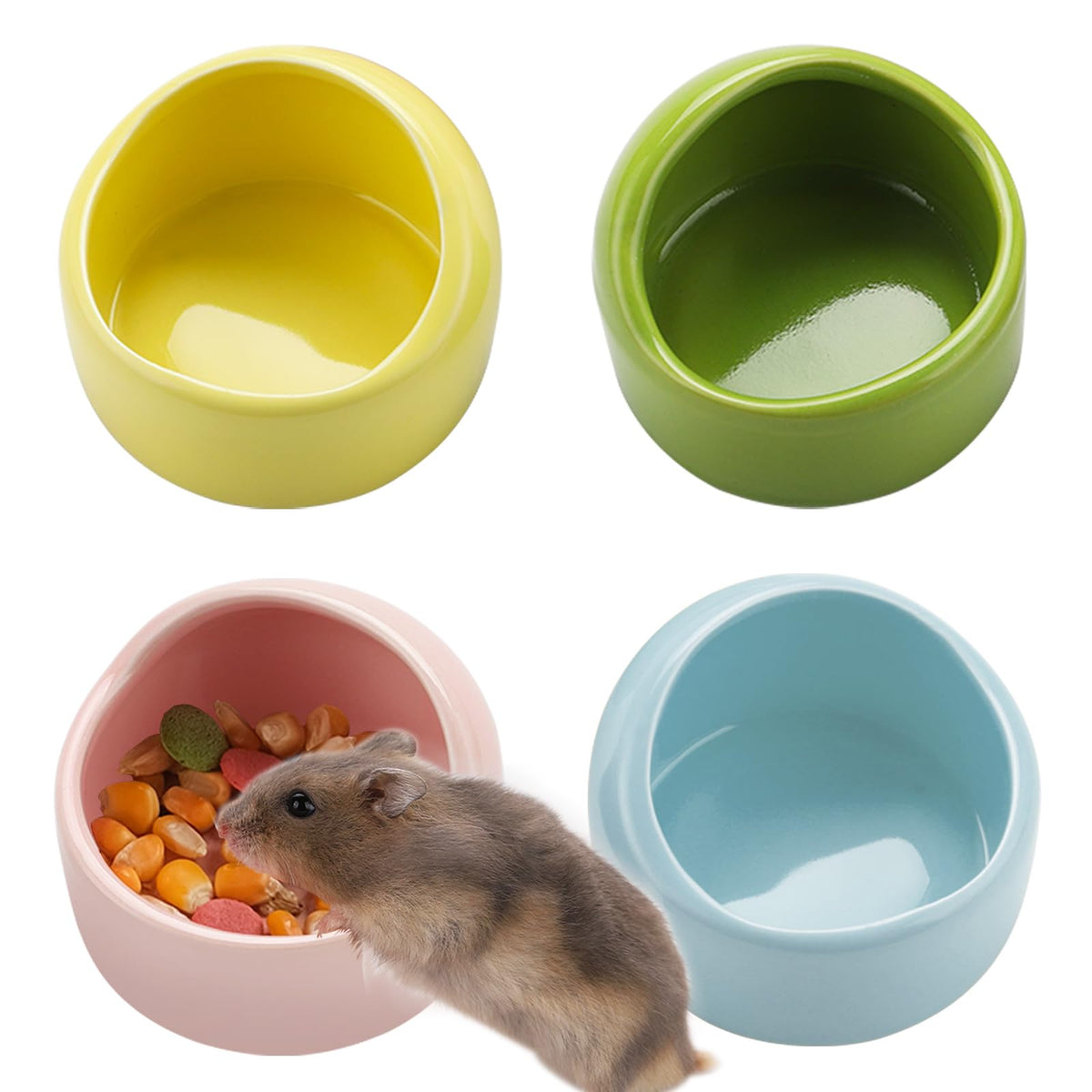 Gammelle VanEnjoy en céramique rose pour hamster, durable et facile à nettoyer