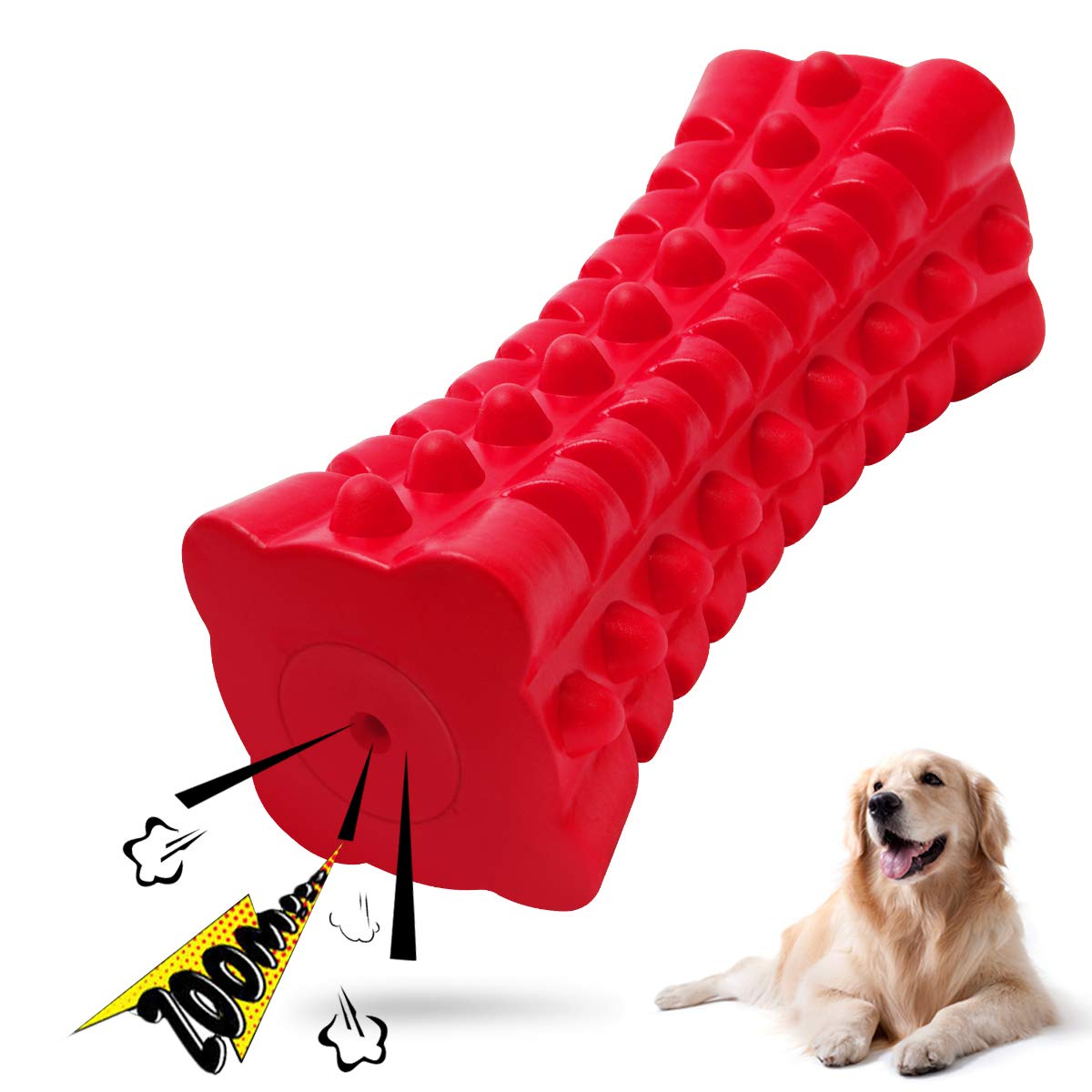 VANFINE Indestructible Squeaky: jouet durable en caoutchouc pour chiens robustes.