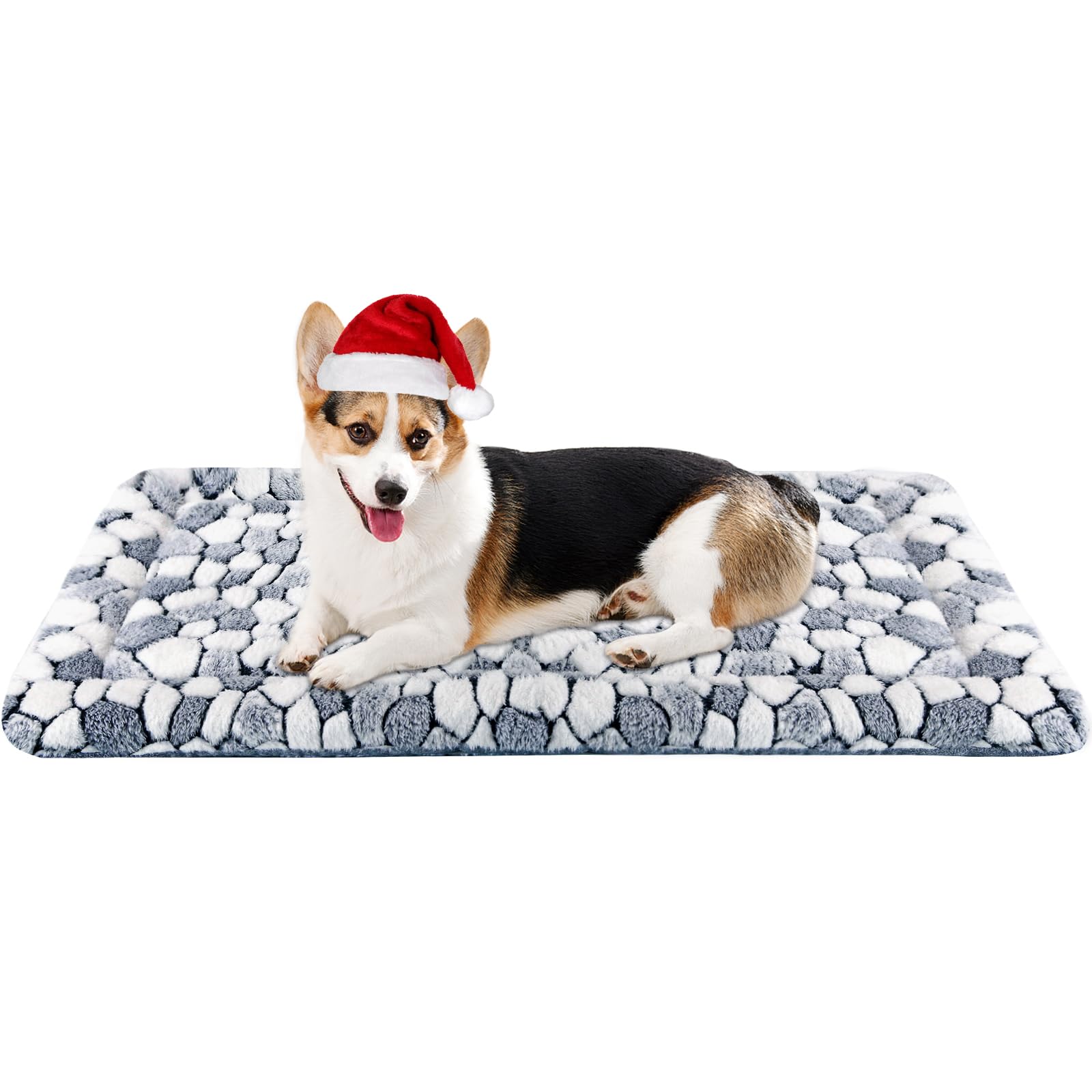 Tapis VANKEAN pour caisse de chien réversible gris-pierre, confort durable.