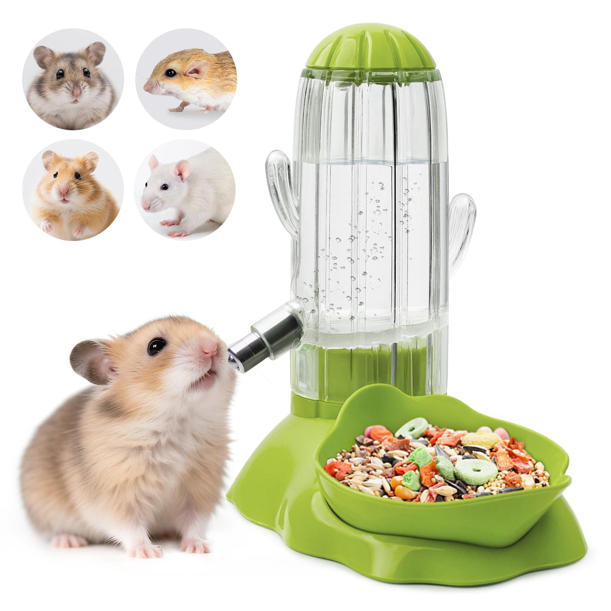 VANNON 2 en 1 abreuvoir-bouteille-eau pour hamster, pratique et durable.
