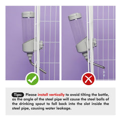 Vannon bouteille eau cage 680ml sans BPA pour animaux.