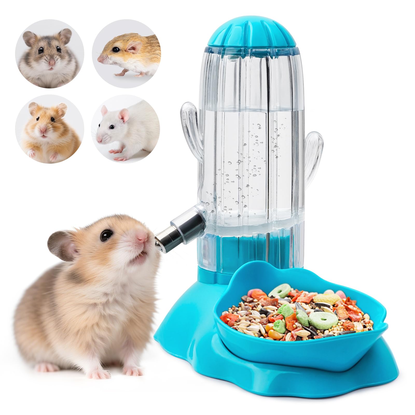 VANNON 2-en-1 pour hamster: eau et nourriture réunies dans une unité compacte.
