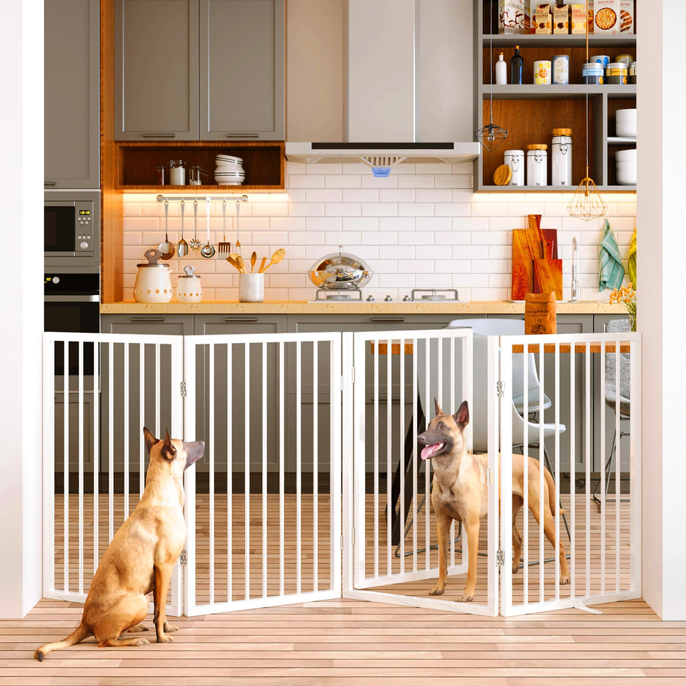 Barrière Vantas pliable 80 pouces avec porte intégrée, pratique en déplacement.