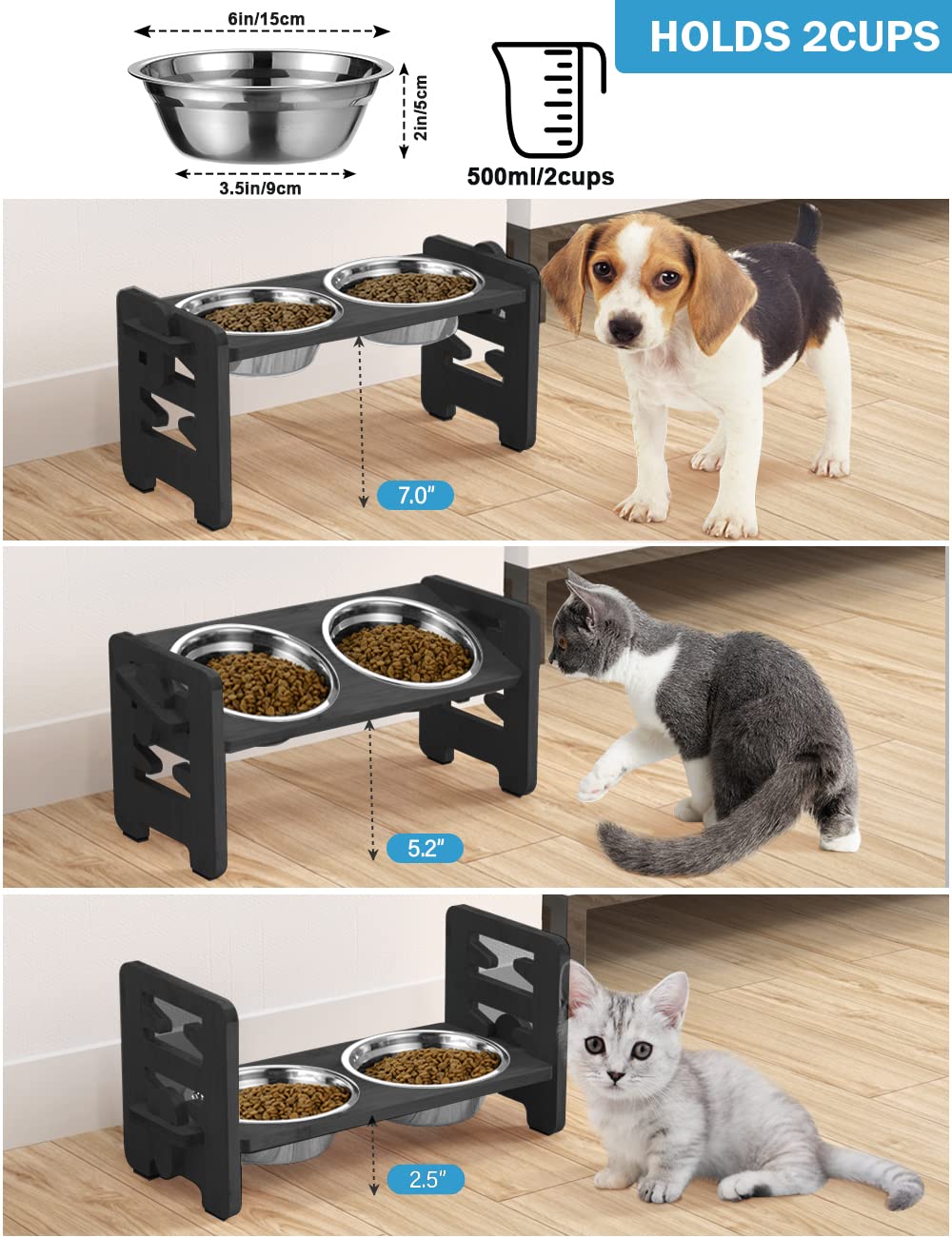 Bols en inox Vantic, lavables au lave-vaisselle pour un nettoyage pratique.