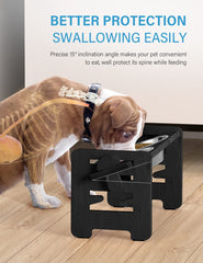 Hauteurs ajustables en 6 niveaux avec design double N pour chiens et chats.