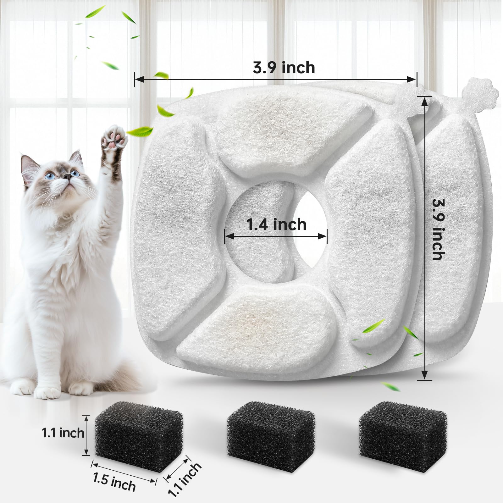 Éponge VANVE pour fontaine chat – pré-filtration robuste