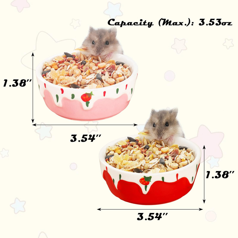 Bol VanEnjoy pour hamster en céramique rose, design mignon et pratique