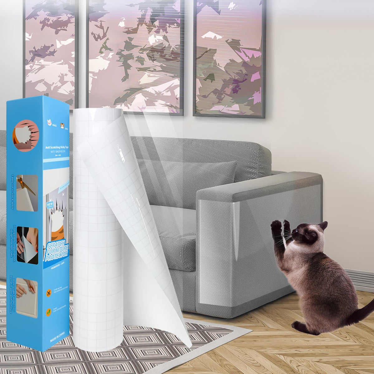 Vanzard protecteur meubles chat griffures canapé-arm: protection durable contre les griffures