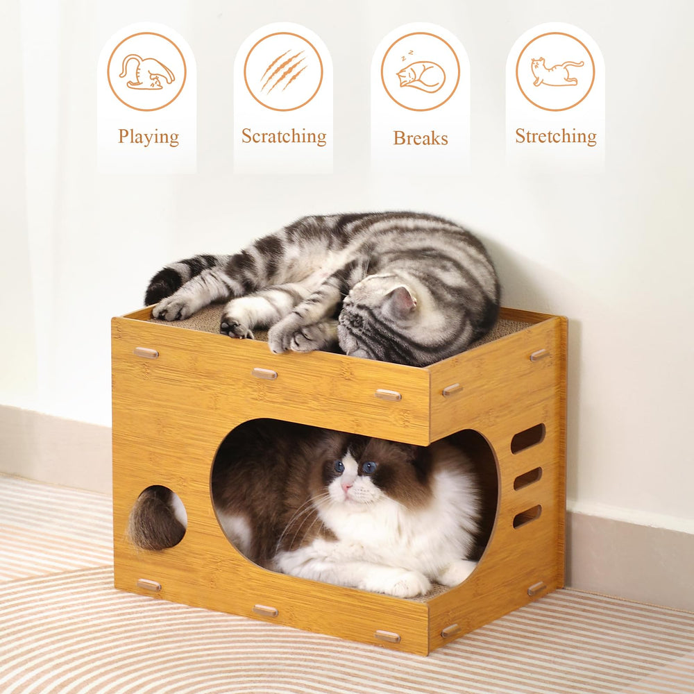 VARLNALY carton-recycle-grattoir-chat protège meubles en limitant les griffures.