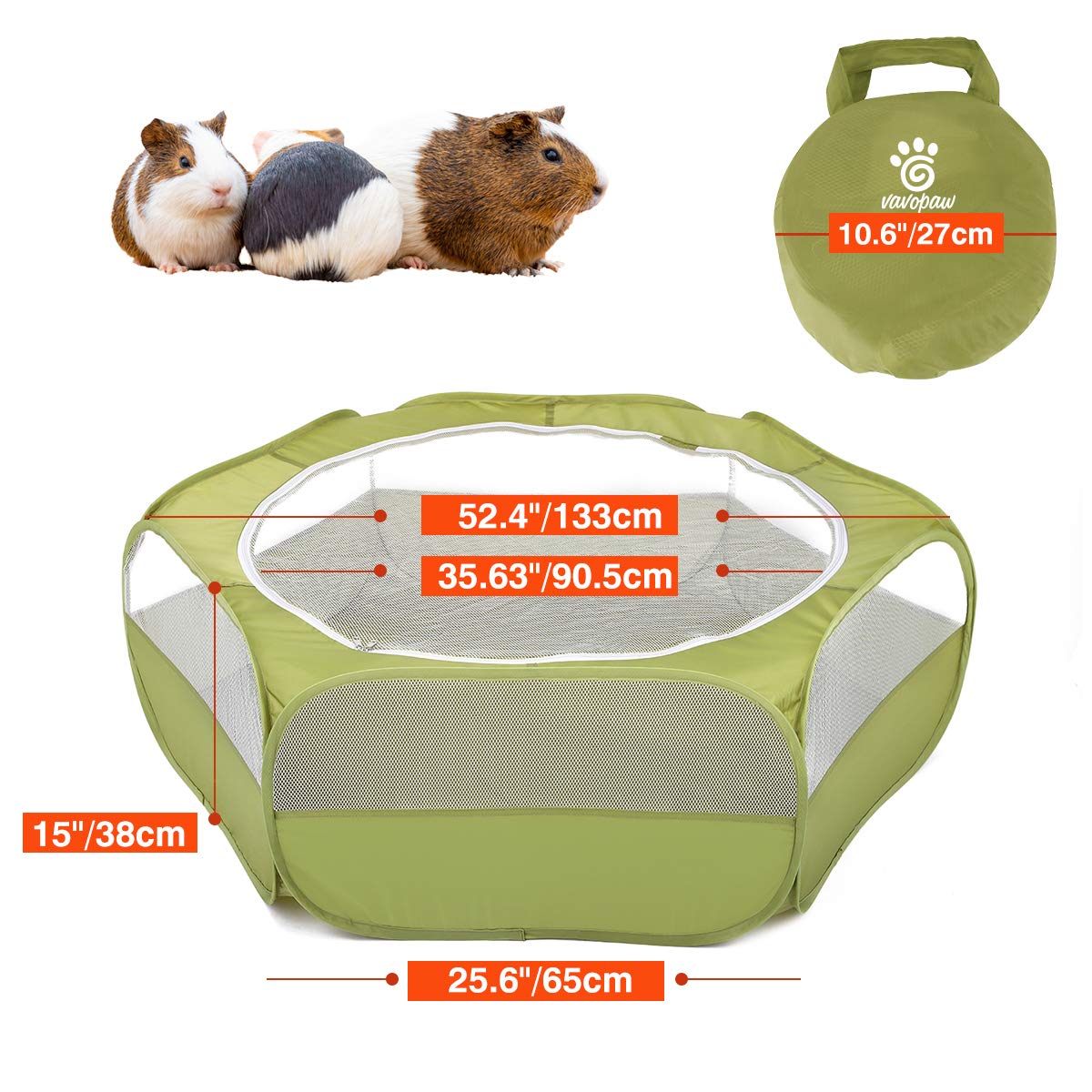 VavoPaw aire de jeu animaux, accueille petits compagnons et jouets en sécurité.