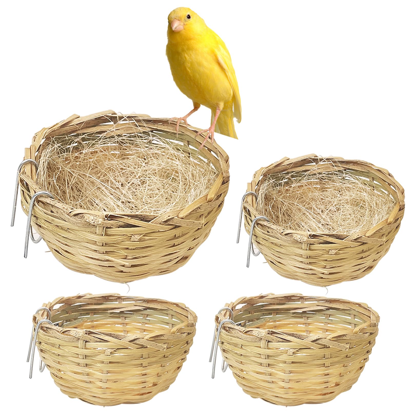 Nid en bambou VCEPJH pour cage, durable et sûr pour petits oiseaux.