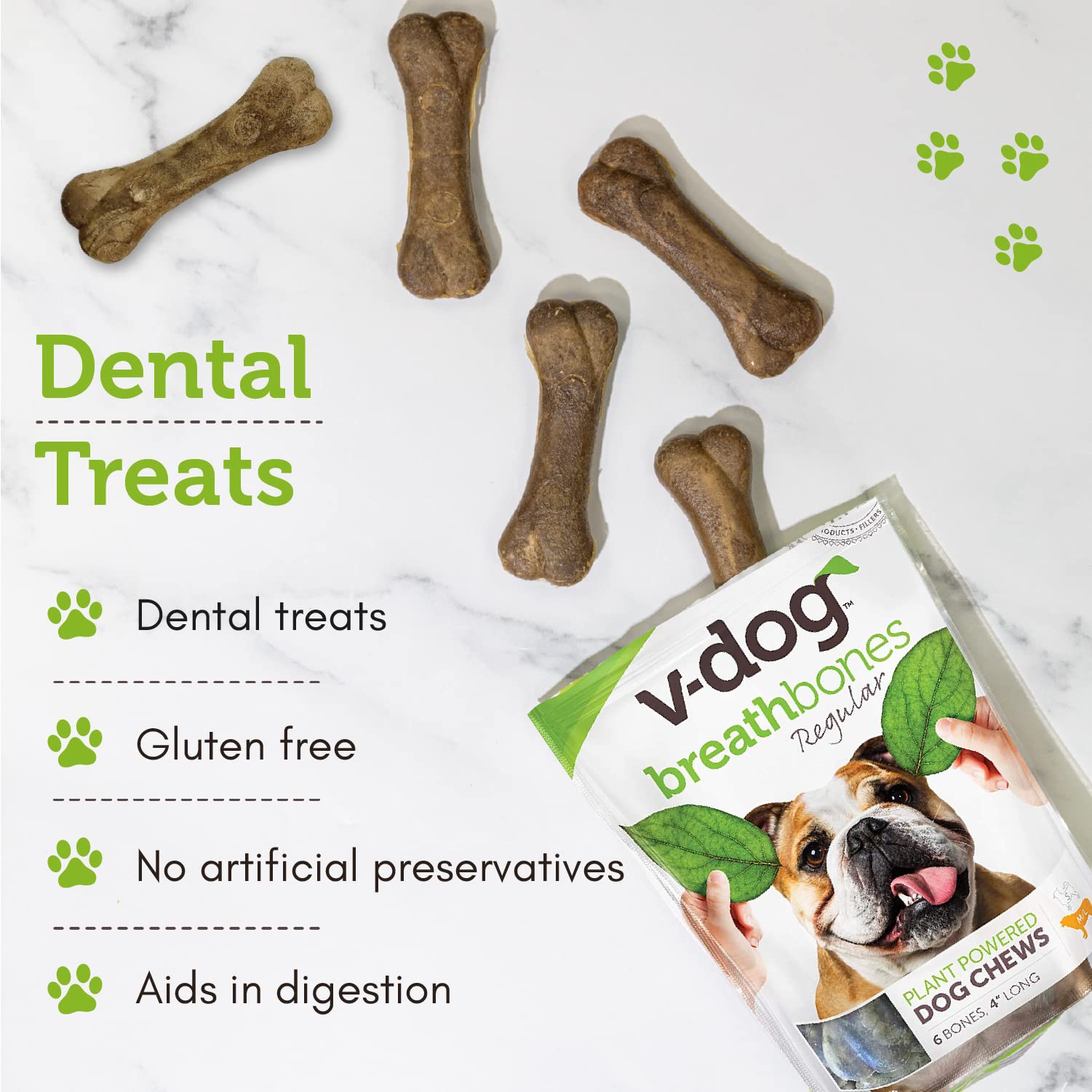 V-dog Breathbone brocoli et persil pour un souffle frais