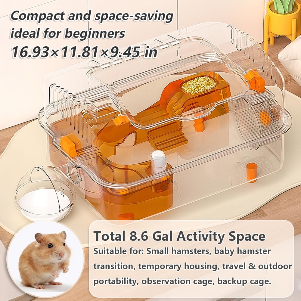 VE ThalasynTech cage hamster nain – plateforme et mangeoire pour un accès facile