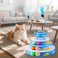 Vealind chat-jouet-balles-pom-pom-14-couleurs stimule le jeu et l’attention