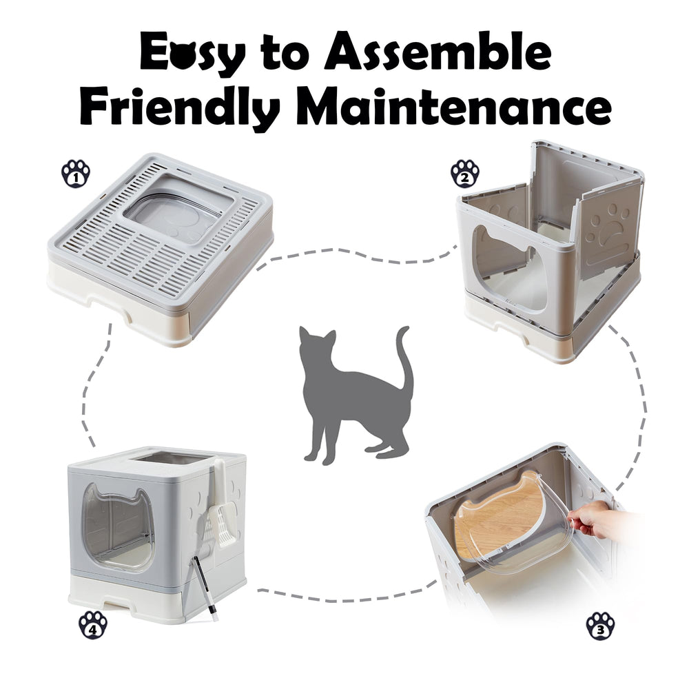 Vealind Litiere couverte dimensions compactes adaptees pour chats moyens.