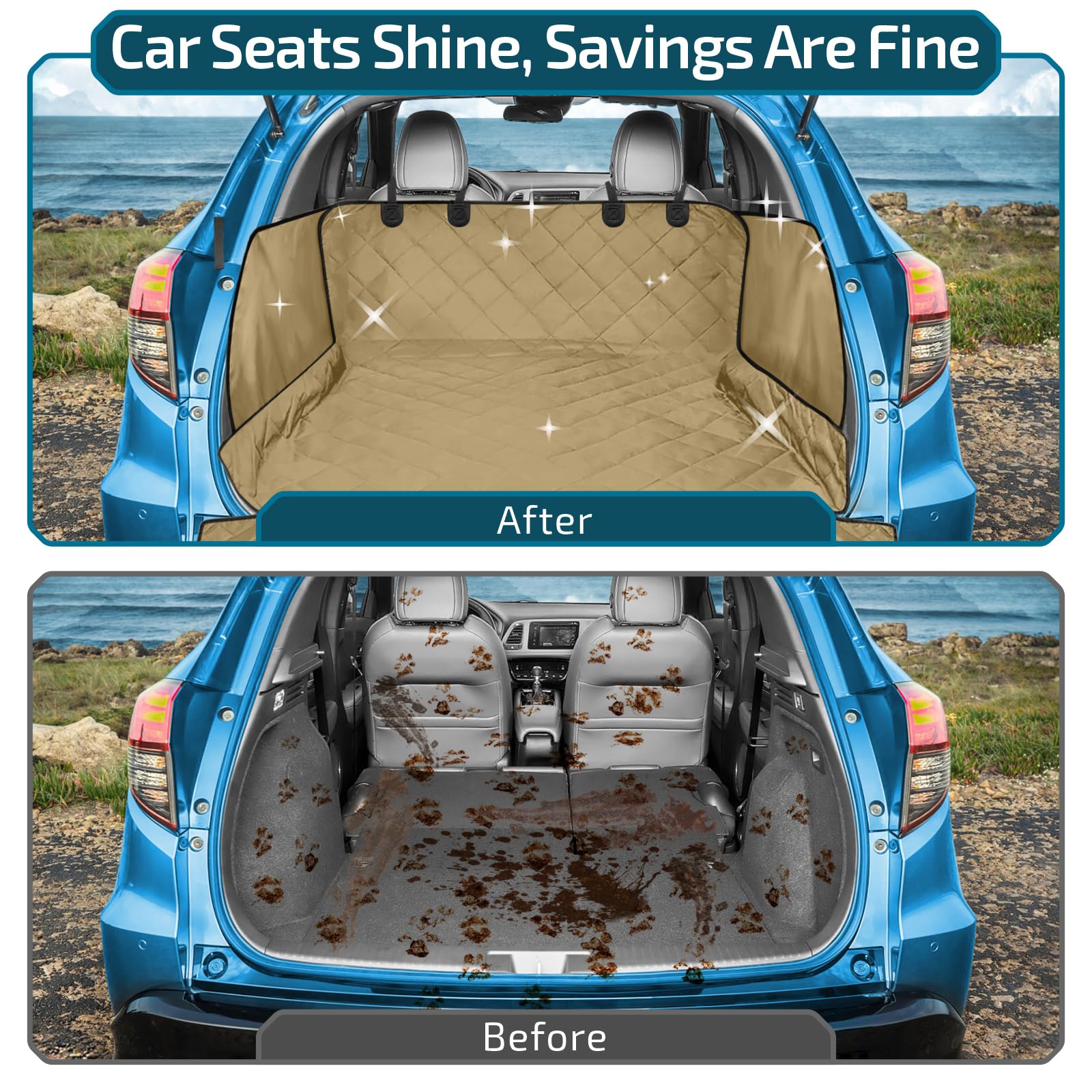 Veckle SUV Cargo Liner attaches velcro: fixation robuste pour panneaux latéraux stables.