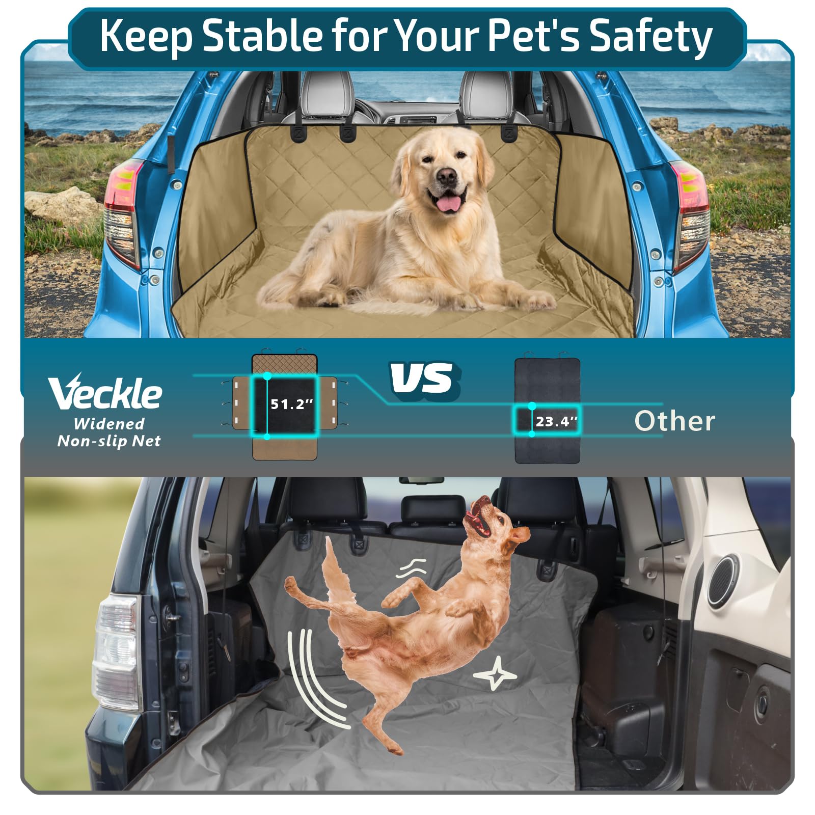 Veckle SUV Cargo Liner entretien simple: surface à essuyer ou aspirer facilement.
