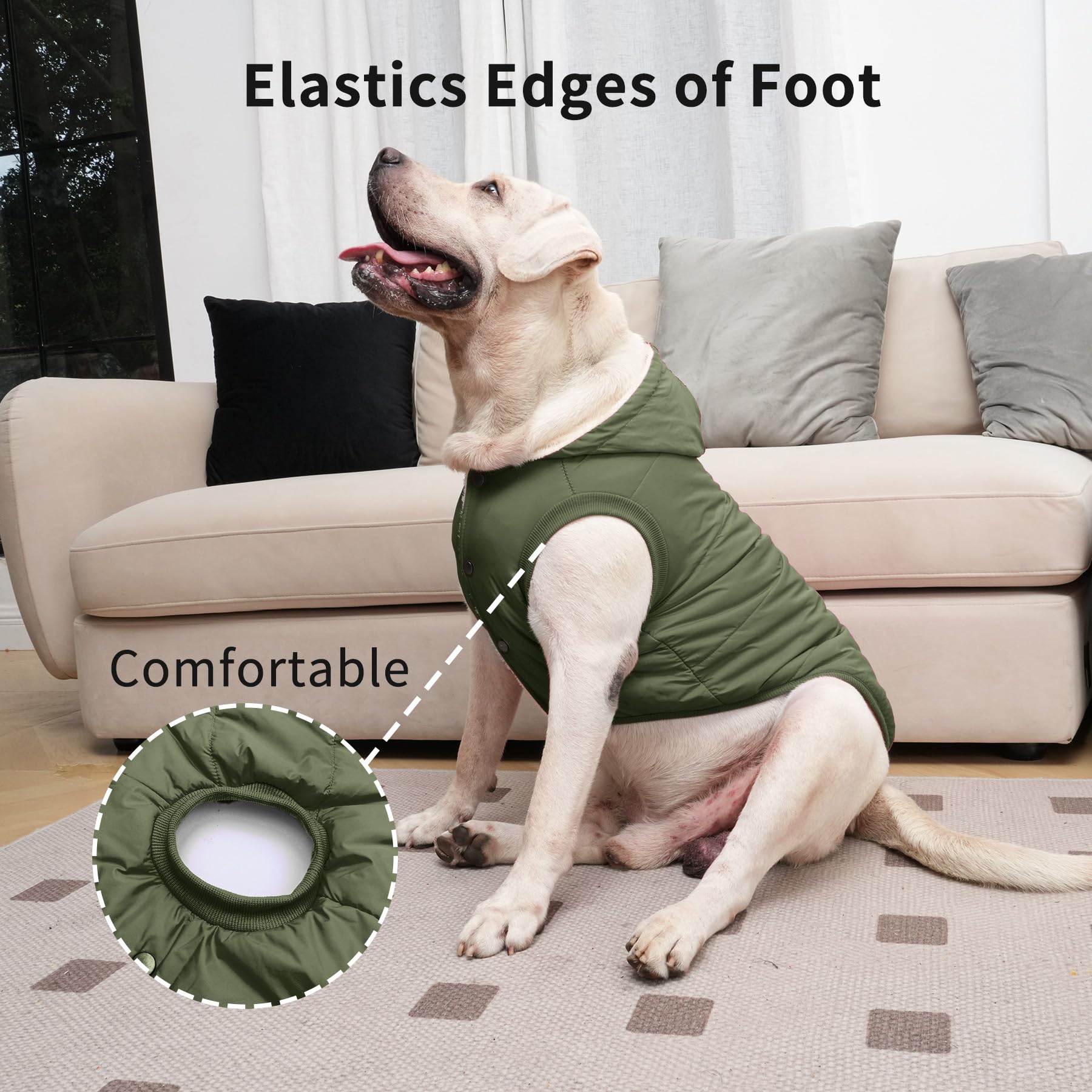 Vecomfy doudoune chien ouverture laissez, accès rapide pour promenade.