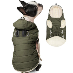 Manteau Vecomfy pour chien avec capuche en polaire verte et taille XXXL, idéal pour l’hiver.