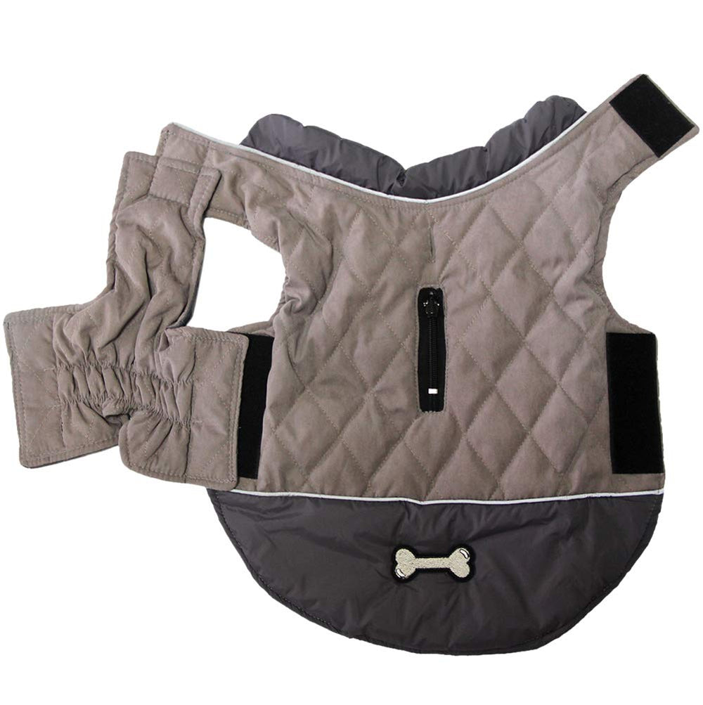 Manteau réversible Vecomfy pour chien moyen, style et chaleur en hiver.