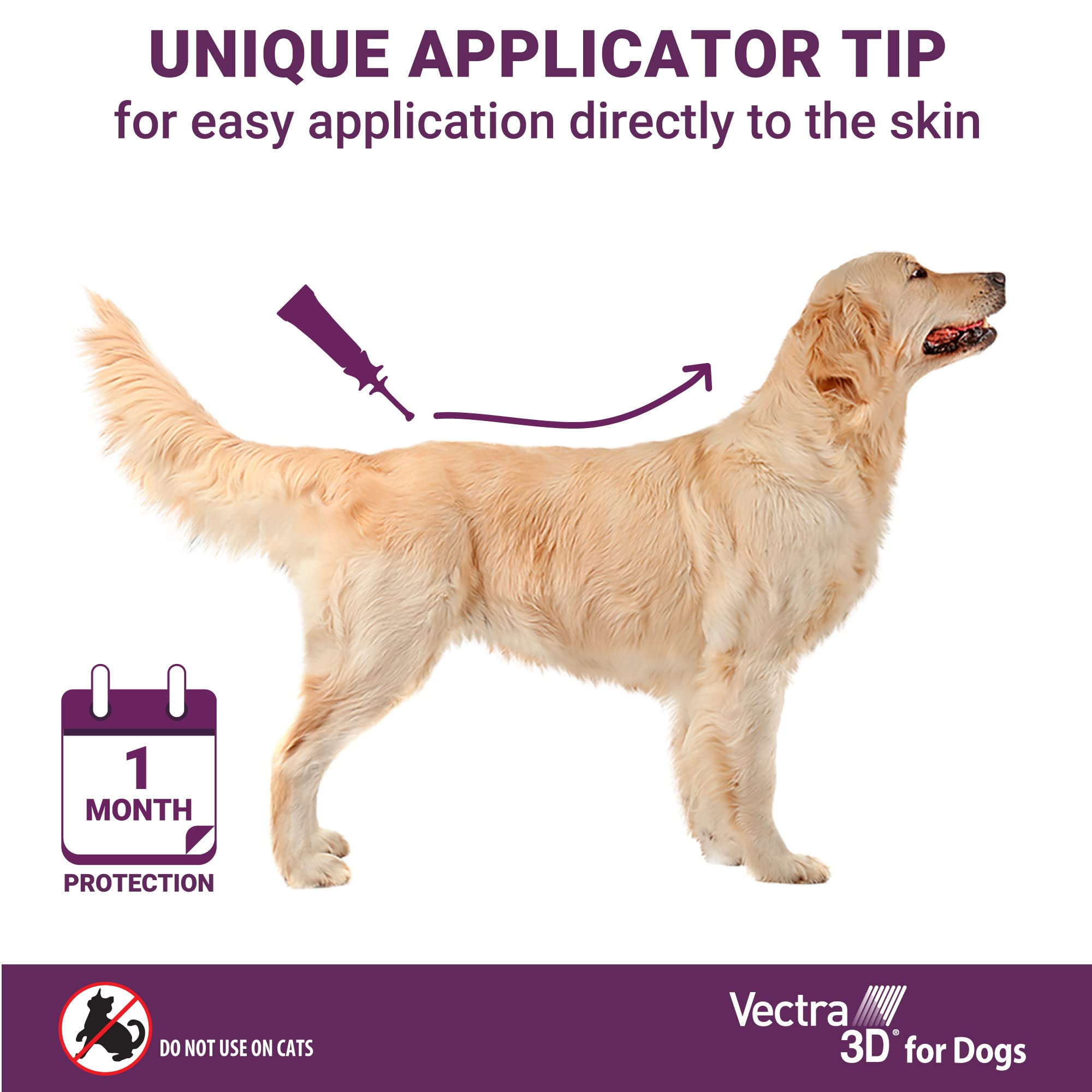 Vectra 3D repousse et élimine puces, tiques et moustiques chez le chien.