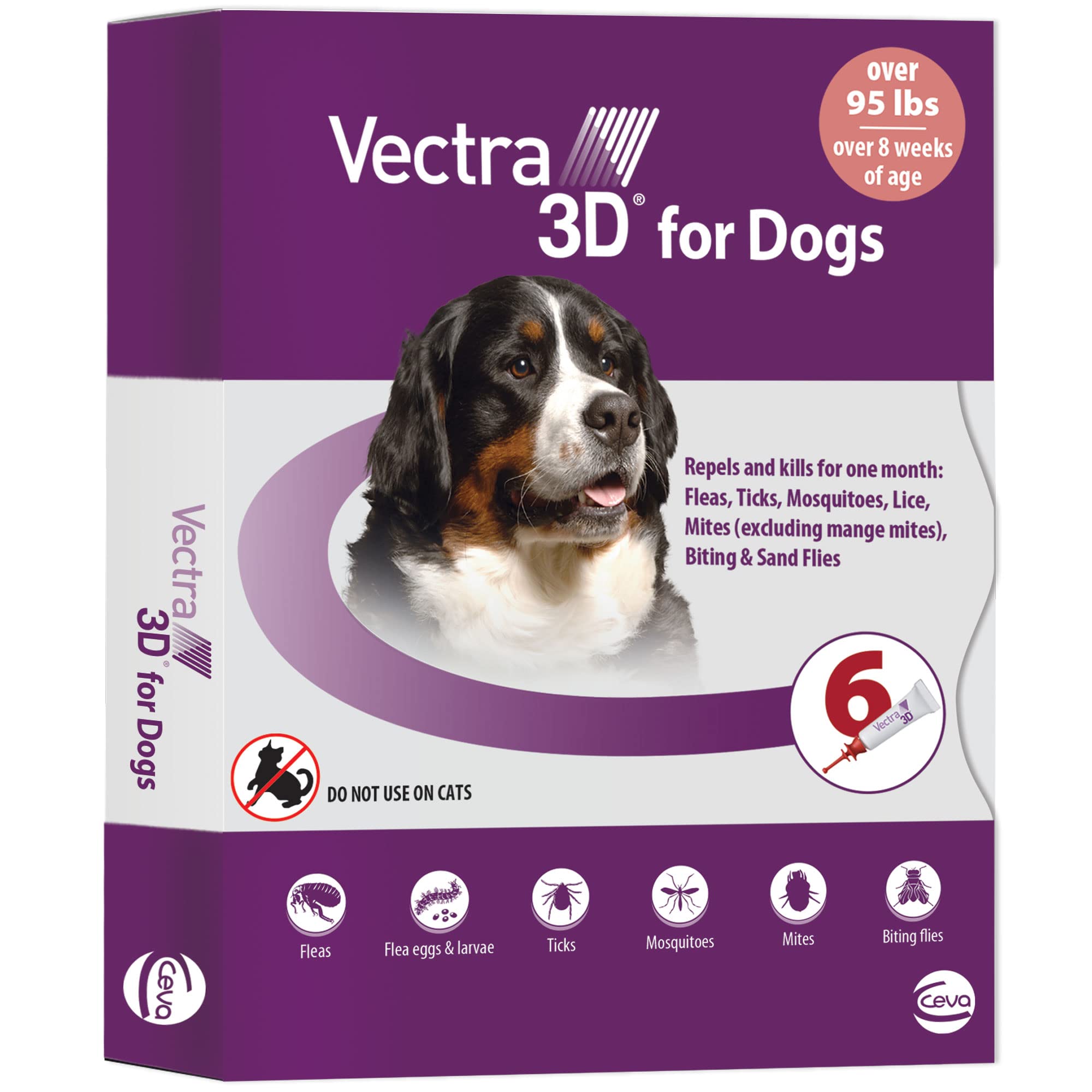 Vectra 3D chien extragrand: traitement des puces et prévention tiques et moustiques.