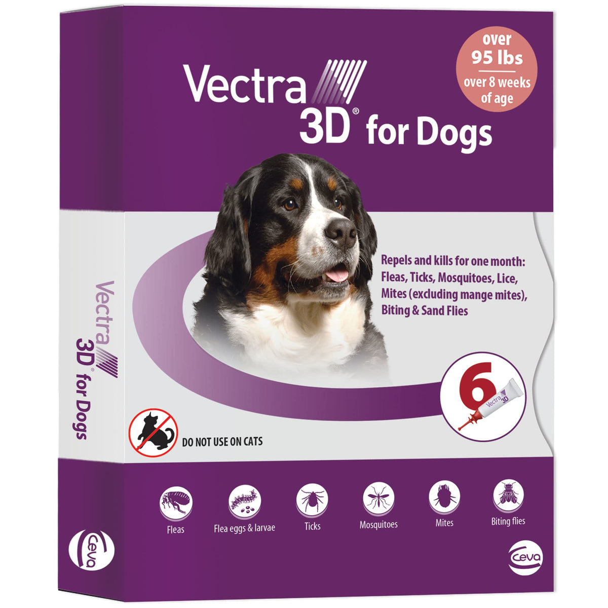 Vectra 3D chien extragrand: traitement des puces et prévention tiques et moustiques.