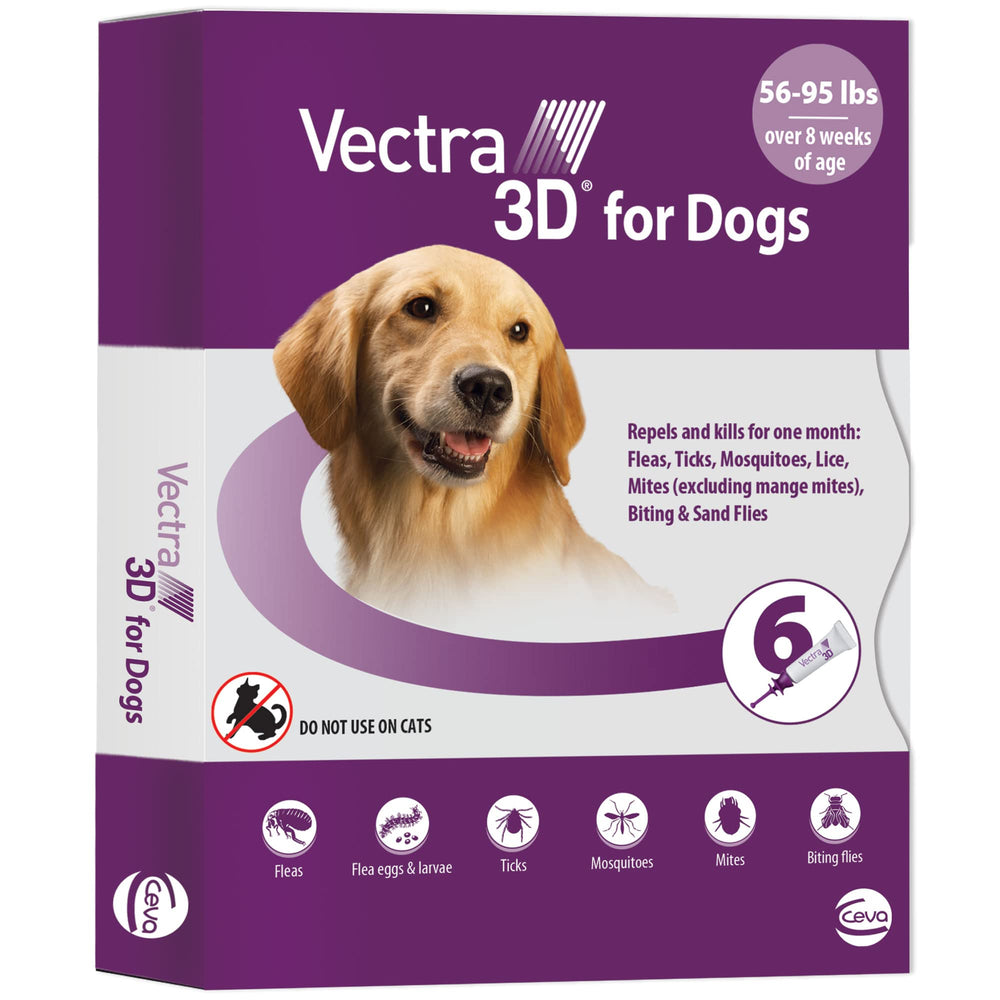 Vectra 3D: application topique pour chien grand, traitement pratique et efficace dès l’application.