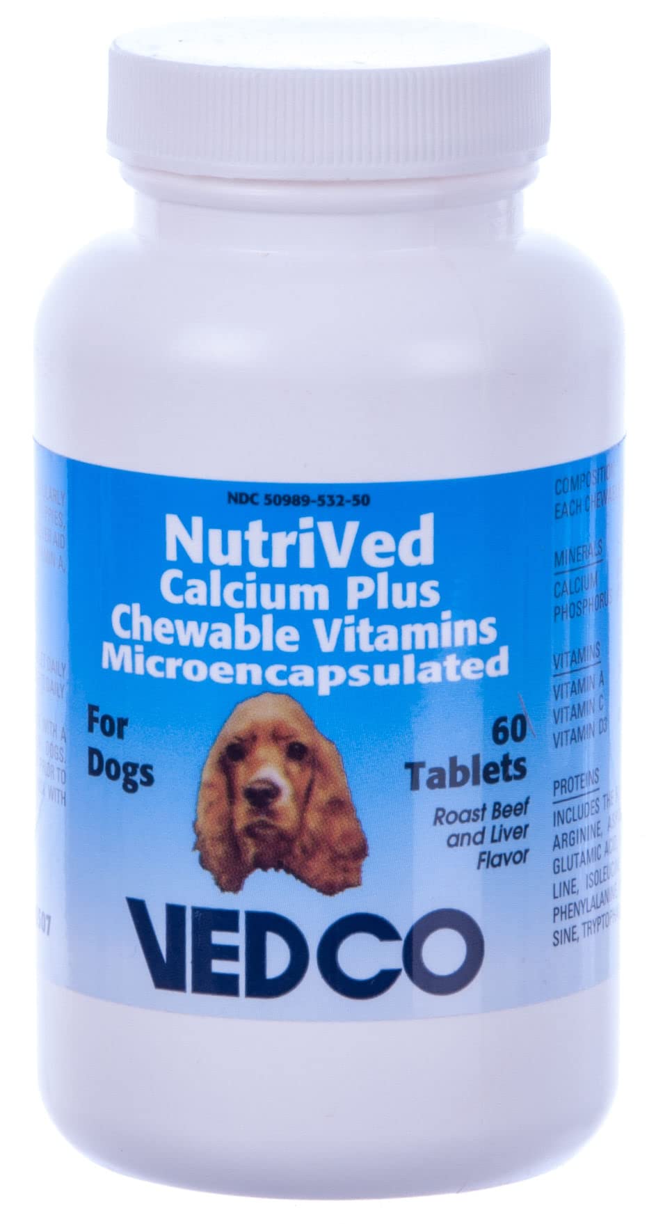 Vedco NutriVed Calcium Plus tablettes pour chiens, soutien calcique en croissance rapide